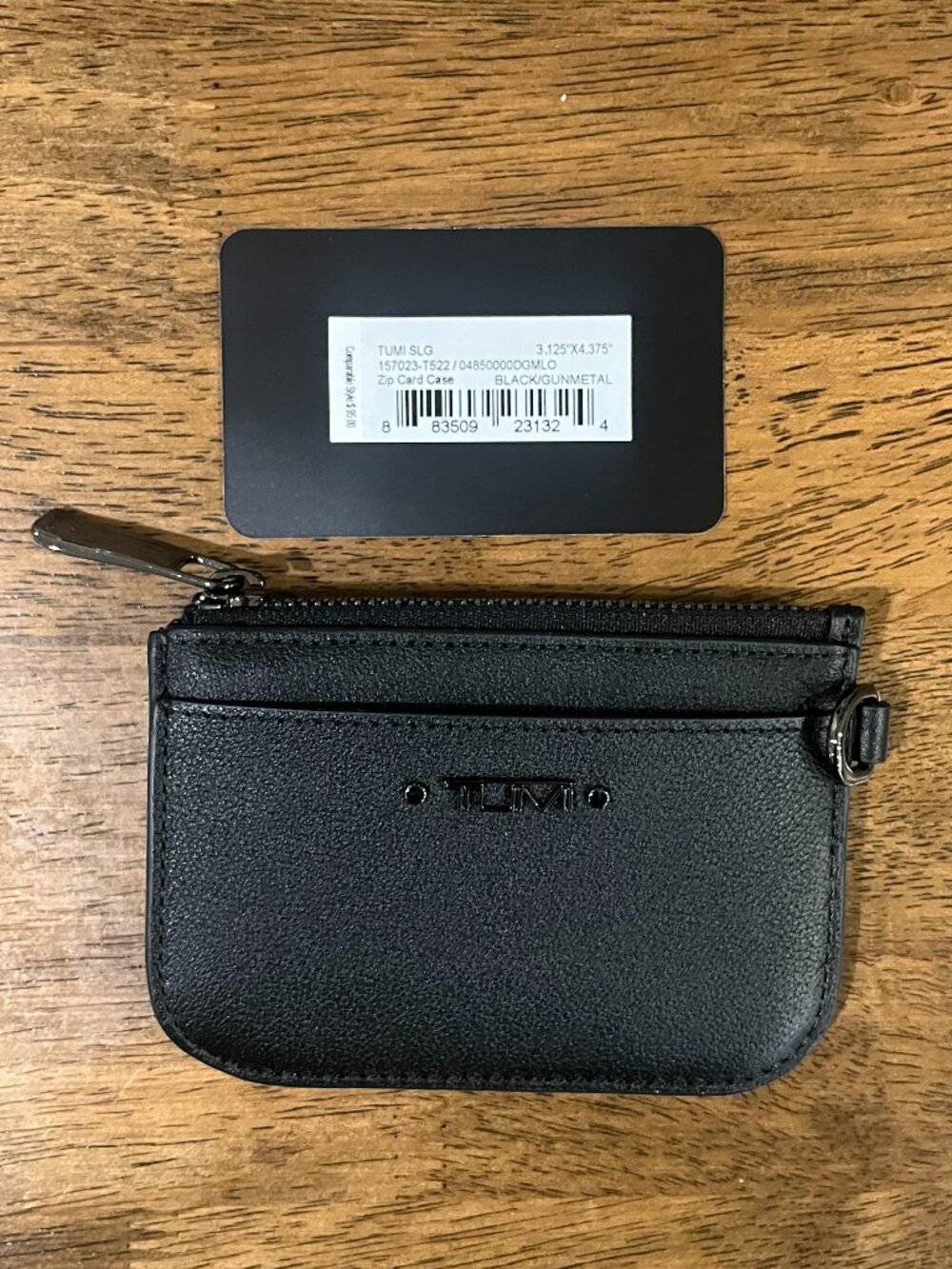 TUMI Voyageur SLG Zip Card Case | Black / Gunmetal